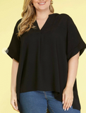 Textured Classic Top Black Plus