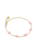 Kendra Scott Lillia Butterfly Gold Enamel Delicate Chain Bracelet Pink Enamel