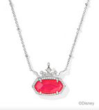 Kendra Scott Disney Elisa Princess Silver Short Pendant Necklace Pink Mother of Pearl
