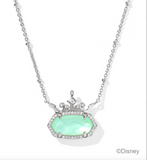 Kendra Scott Disney Elisa Princess Silver Short Pendant Necklace Light Green Mother of Pearl