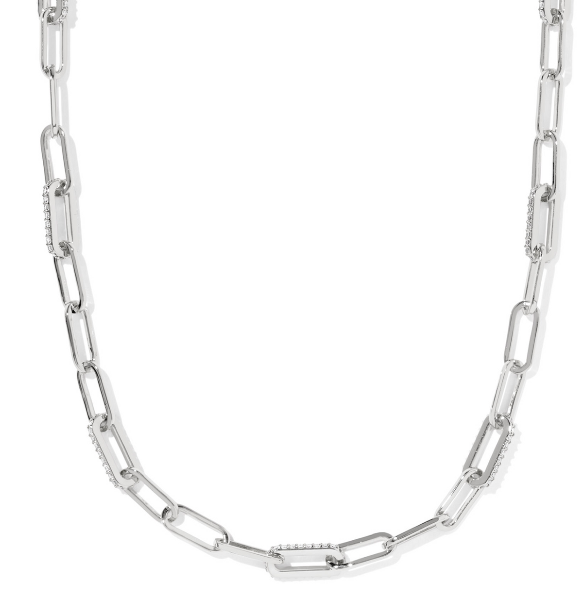 Kendra Scott Bella Silver Chain Necklace White Crystal