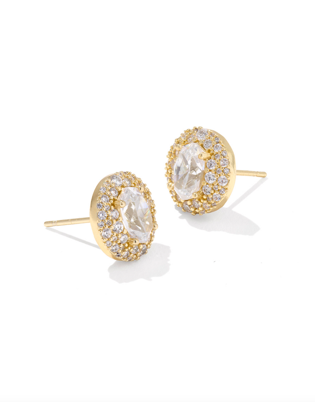 Kendra Scott Bella Gold Stud Earrings White Crystal