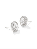 Kendra Scott Bella Silver Stud Earrings White Crystal