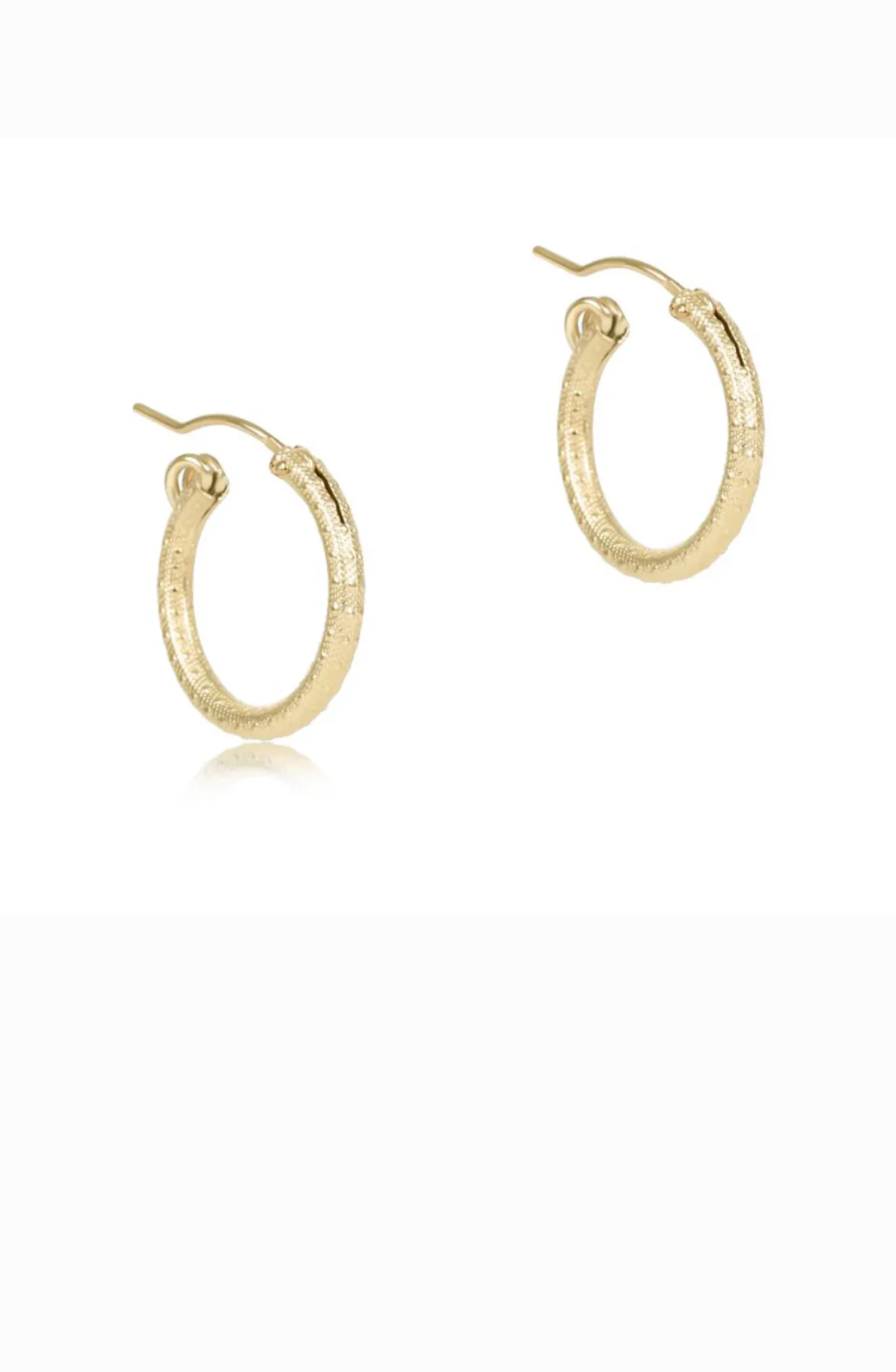 E Newton Round Gold 0.5 Hoop Earring Textured