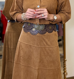 Western Belt w Oval Buckle Brown