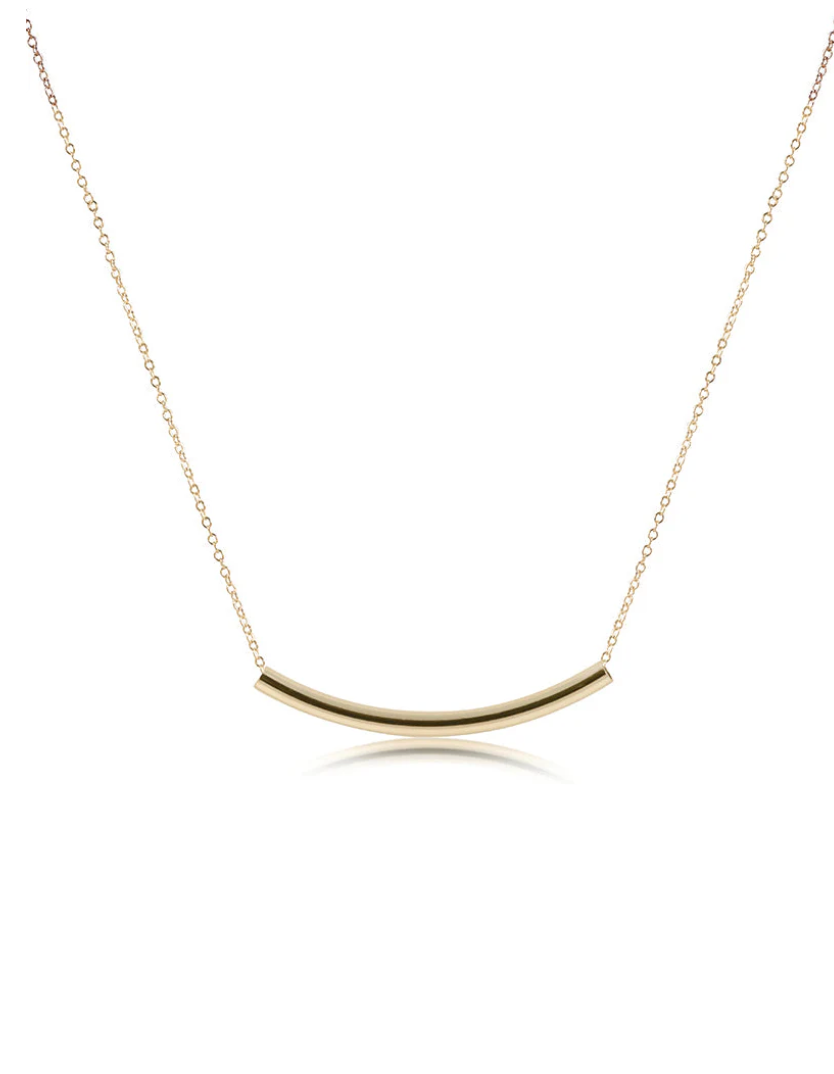 E Newton 16" Necklace Gold Bliss Bar Smooth