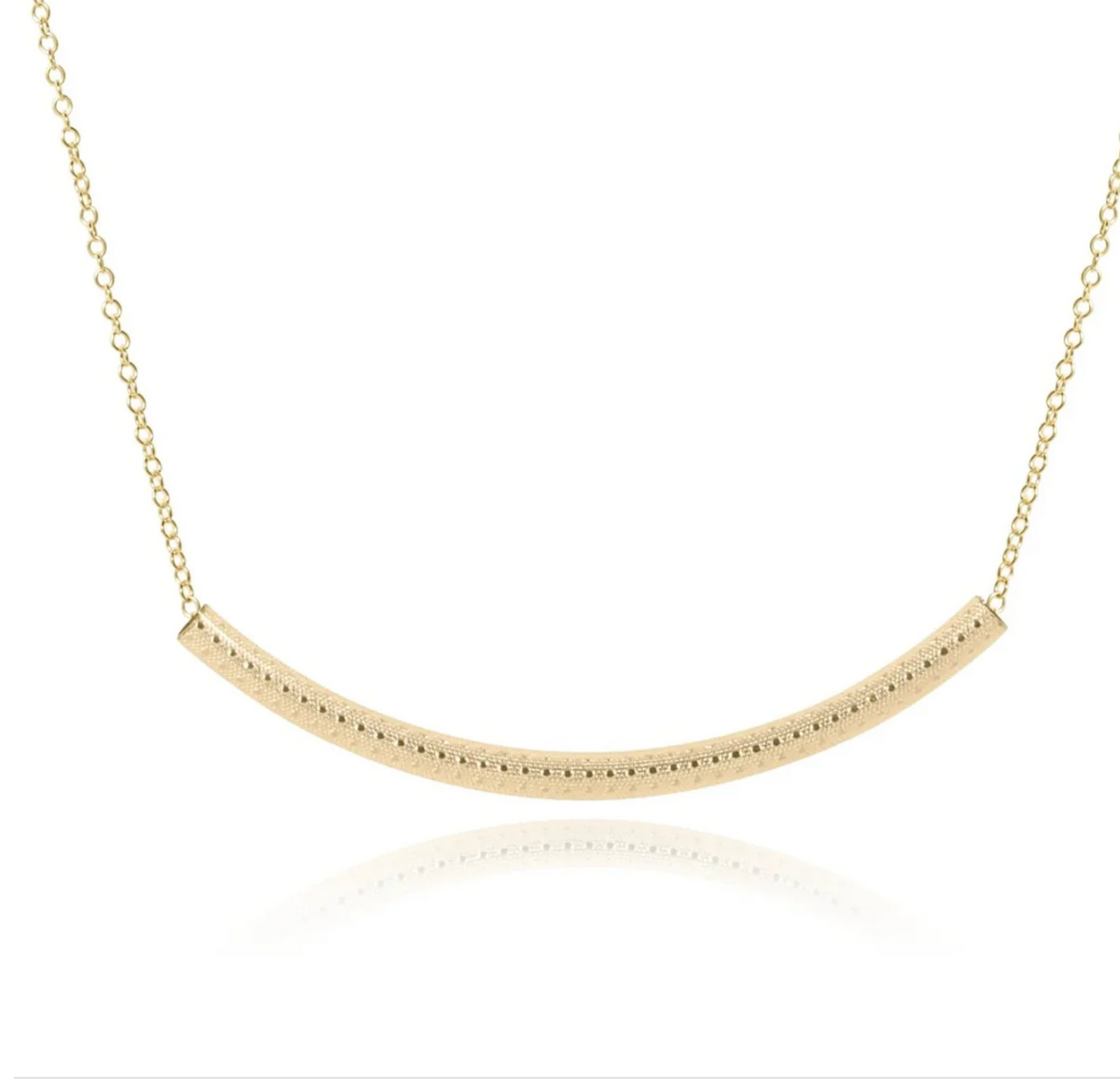 E Newton 16" Necklace Gold Bliss Bar Textured Gold
