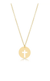 E Newton 16" Necklace Gold Blessed Gold Disc