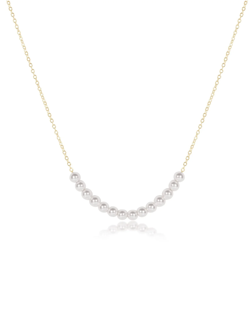 E Newton 16" Necklace Gold Classic Beaded Bliss 4mm Pearl