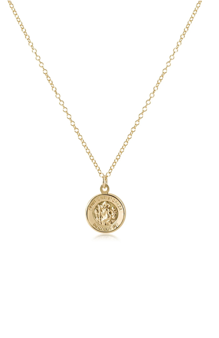 E Newton 16" Necklace Gold Protection Gold Disc