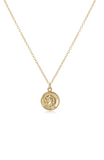 E Newton 16" Necklace Gold Protection Gold Disc