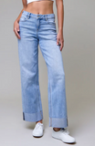 Hidden Logan Mid Rise Cuff Jean Light