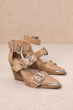 Bonnie Buckle Heel Bootie Camel