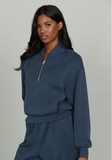 Gold Hinge Stone Navy LuxeSoft Quarter Zip
