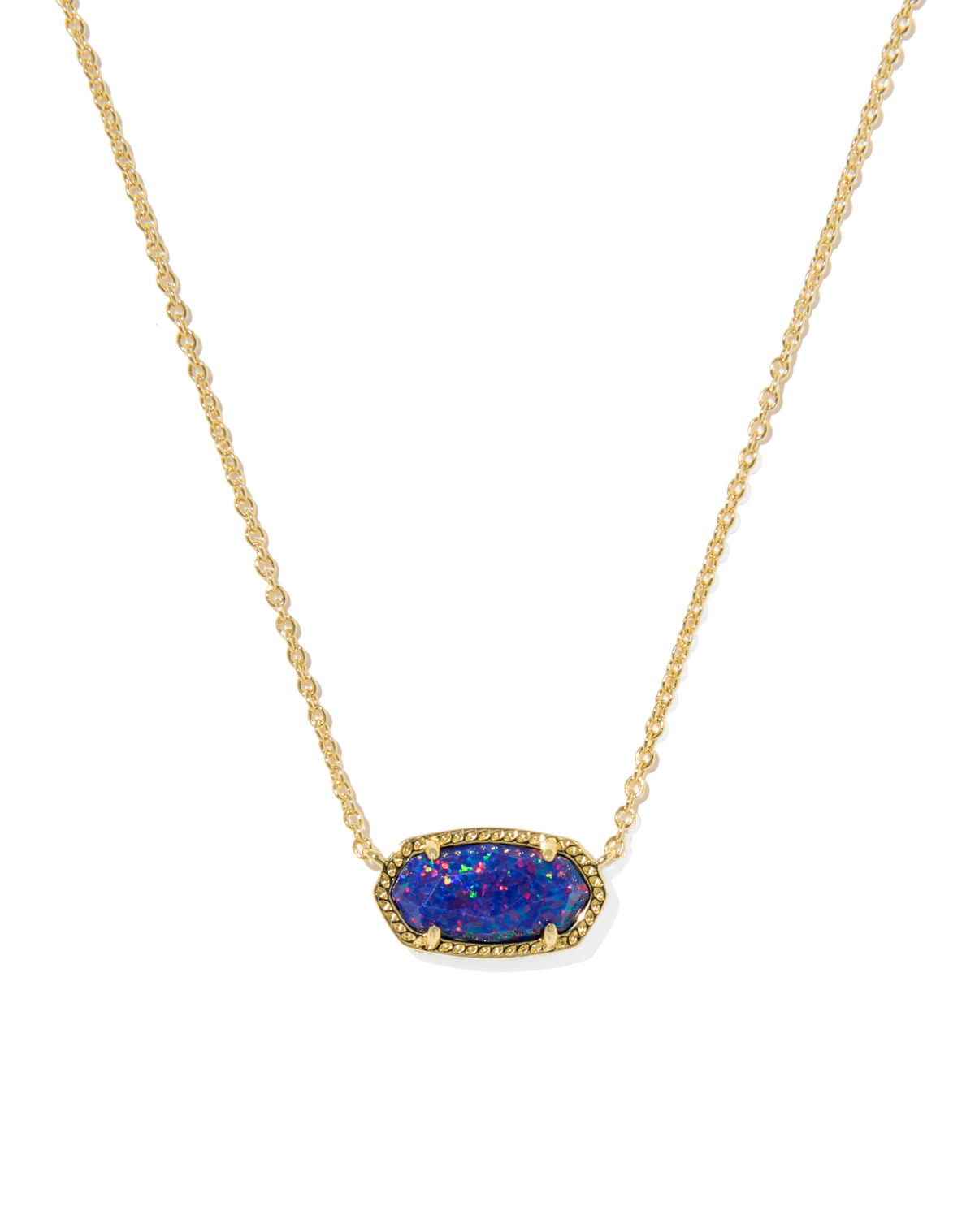 Kendra Scott Elisa Gold Pendant Necklace Indigo Kyocera Opal
