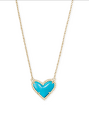 Kendra Scott Ari Heart Pendant Necklace Gold Turquoise
