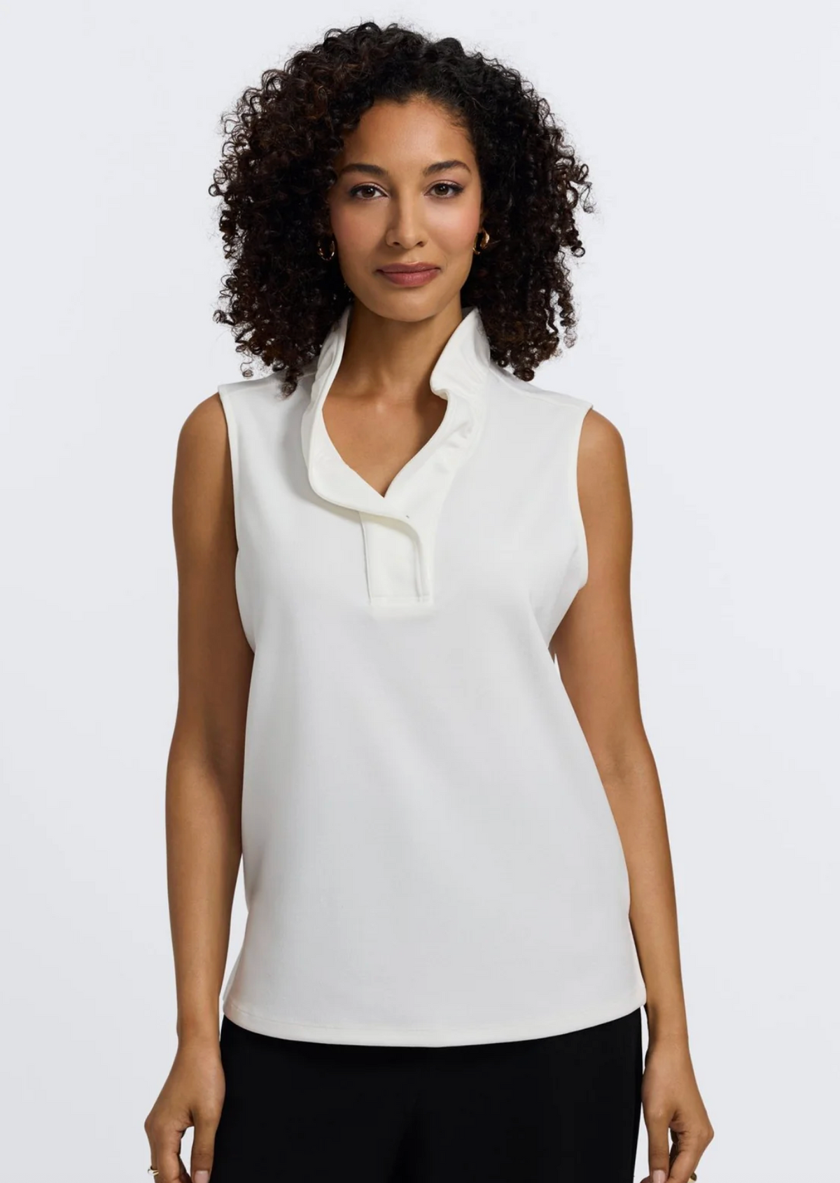 Foxcroft Tammy Layering Tank Ecru