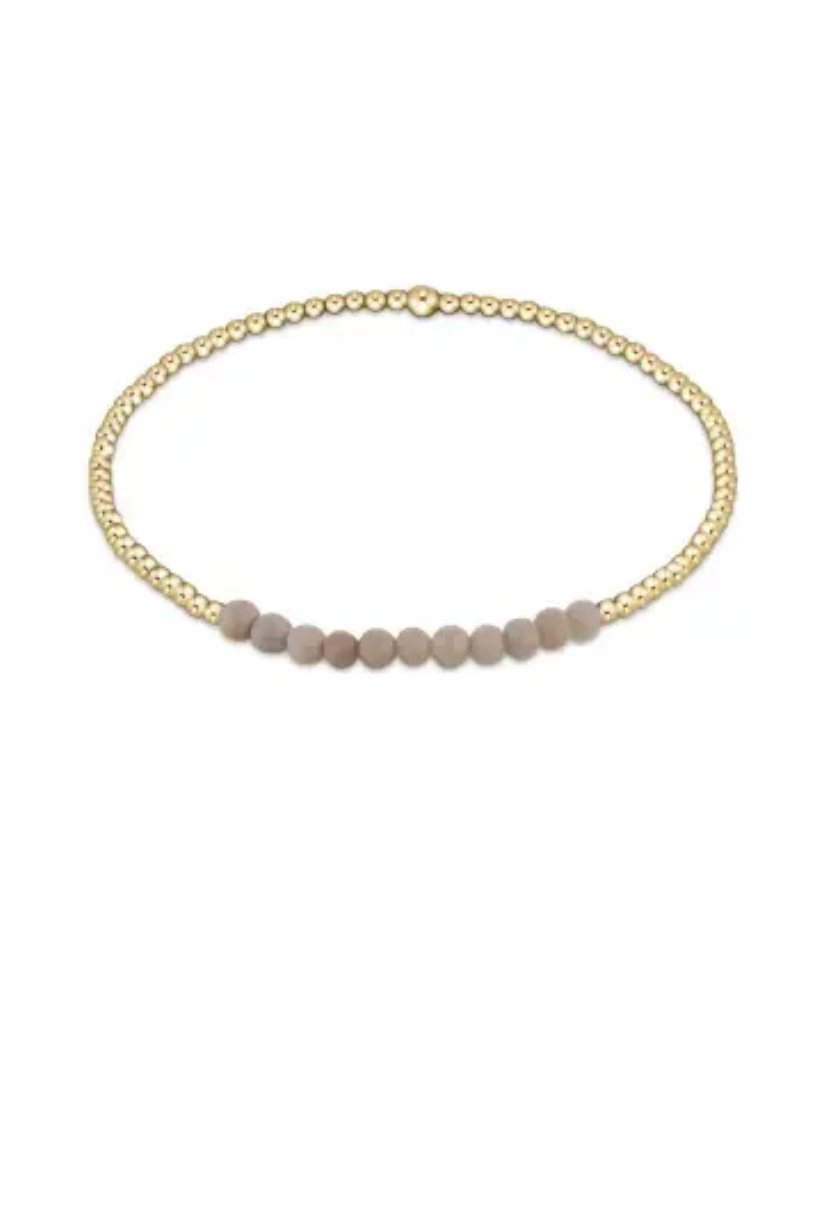 E Newton Gold Bliss 2mm Bead Bracelet Riverstone