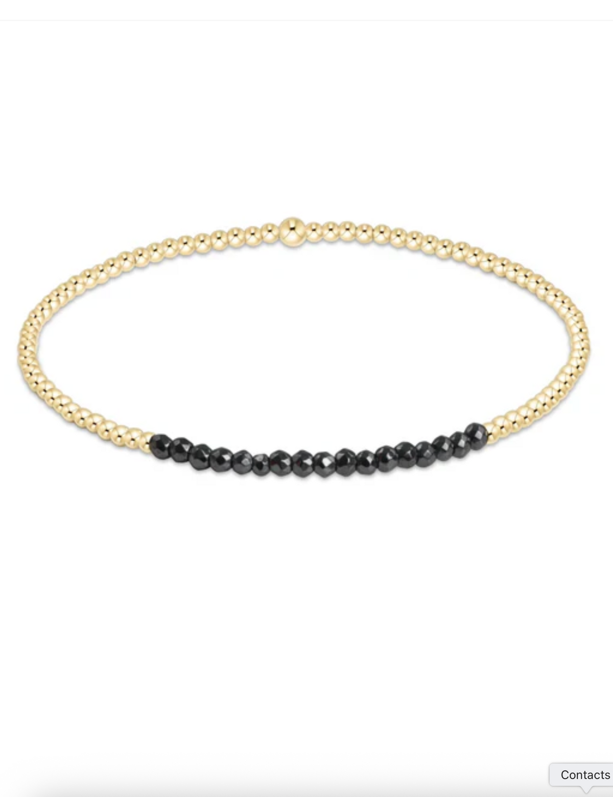 E Newton Gold Bliss 2mm Bead Bracelet Matte Black