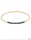 E Newton Gold Bliss 2mm Bead Bracelet Matte Black