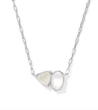 Kendra Scott Tatum Silver Short Pendant Necklace Neutral Mix