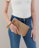 Hobo Daisy Daze Large Wristlet Meadow Woven Straw