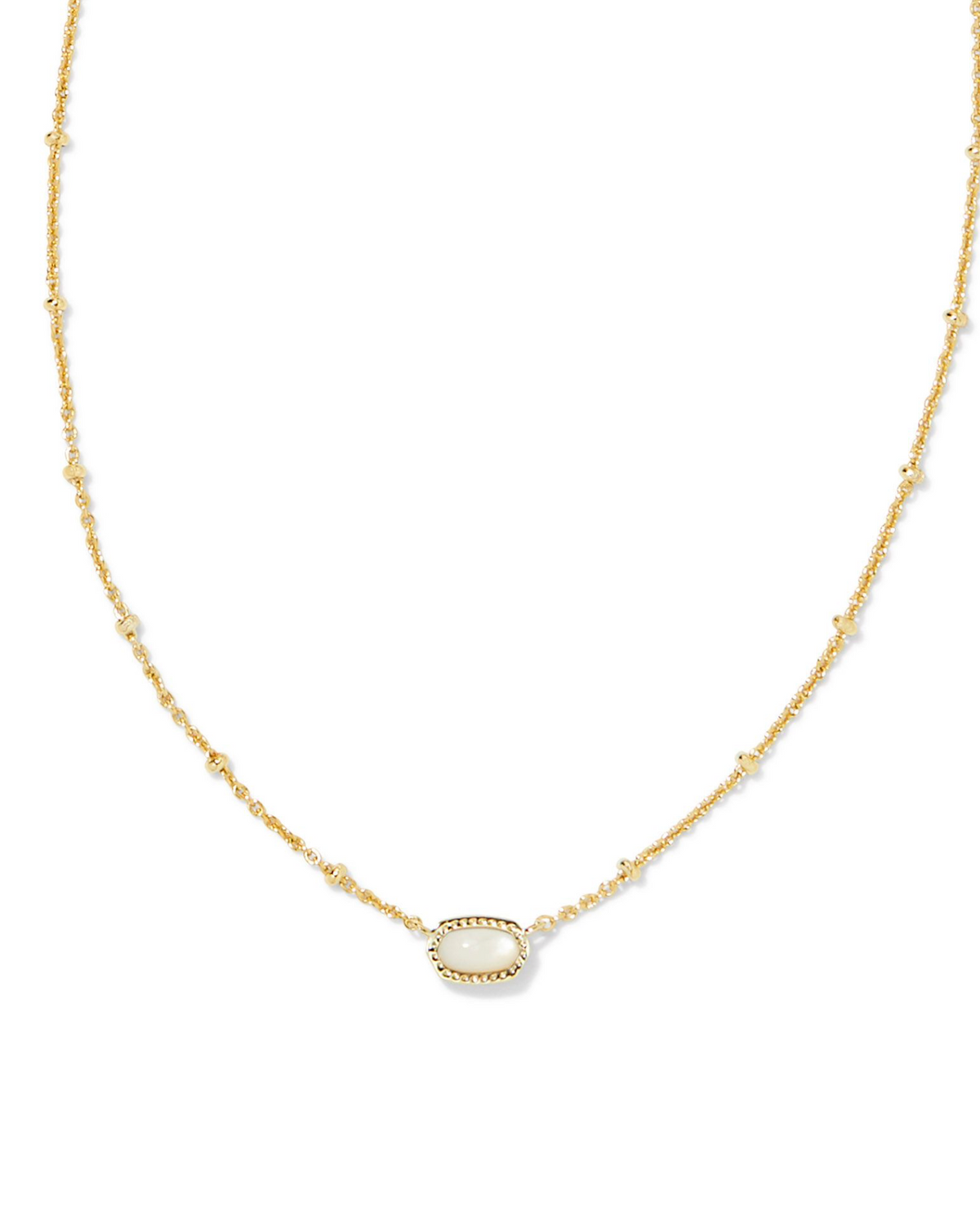 Kendra Scott Mini Elisa Gold Satellite Short Pendant Necklace Ivory Mother of Pearl