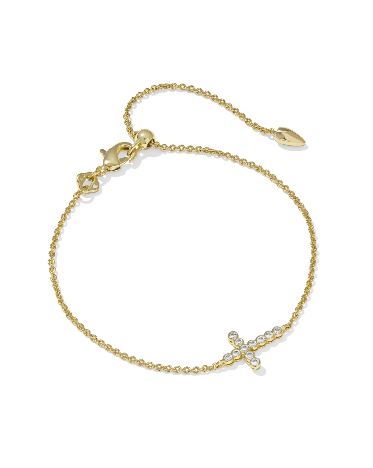 Kendra Scott Cross Crystal Delicate Chain Bracelet Gold