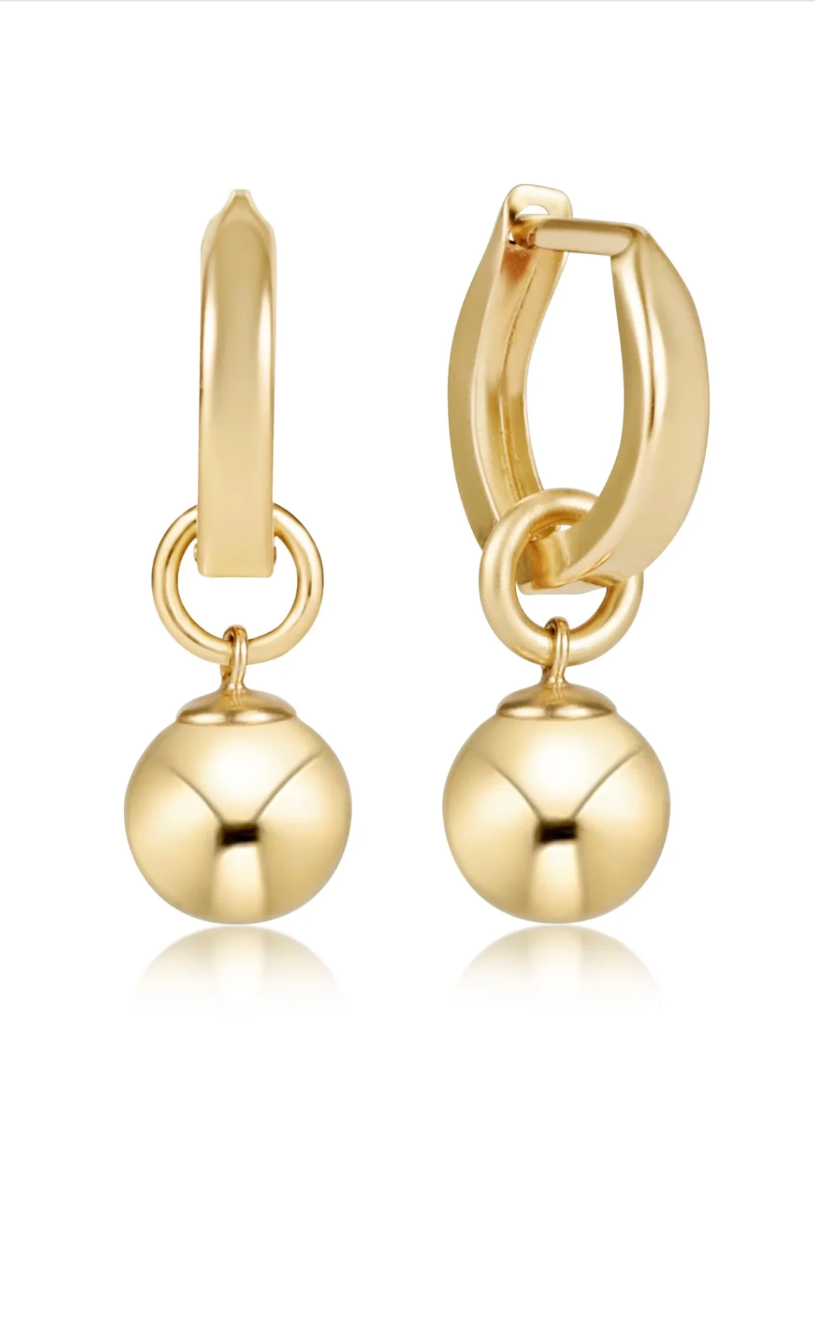 E Newton Huggie Gold .5" Hoop Classic Gold 8mm Charm