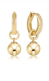 E Newton Huggie Gold .5" Hoop Classic Gold 8mm Charm