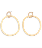 Leslie Curtis Rebecca Hammered Gold Hoop Earrings