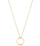 E Newton 16" necklace gold - halo gold charm