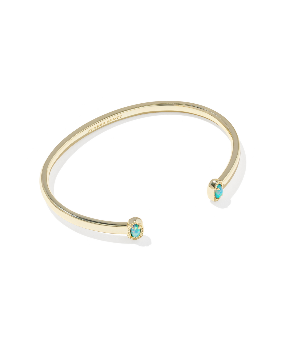 Kendra Scott Mini Elton Gold Cuff Bracelet Blue Lab Grown Opal