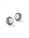 Gabriella Vintage Silver Pearl Stud Earrings