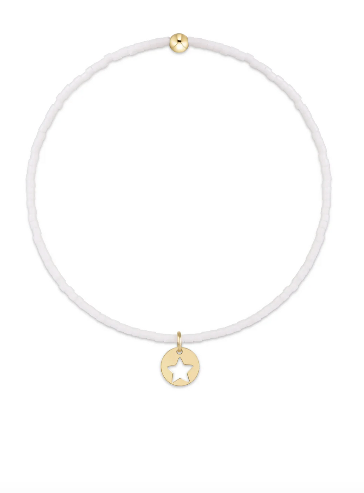 E Newton Classic Bracelet White Star Small Gold Disc