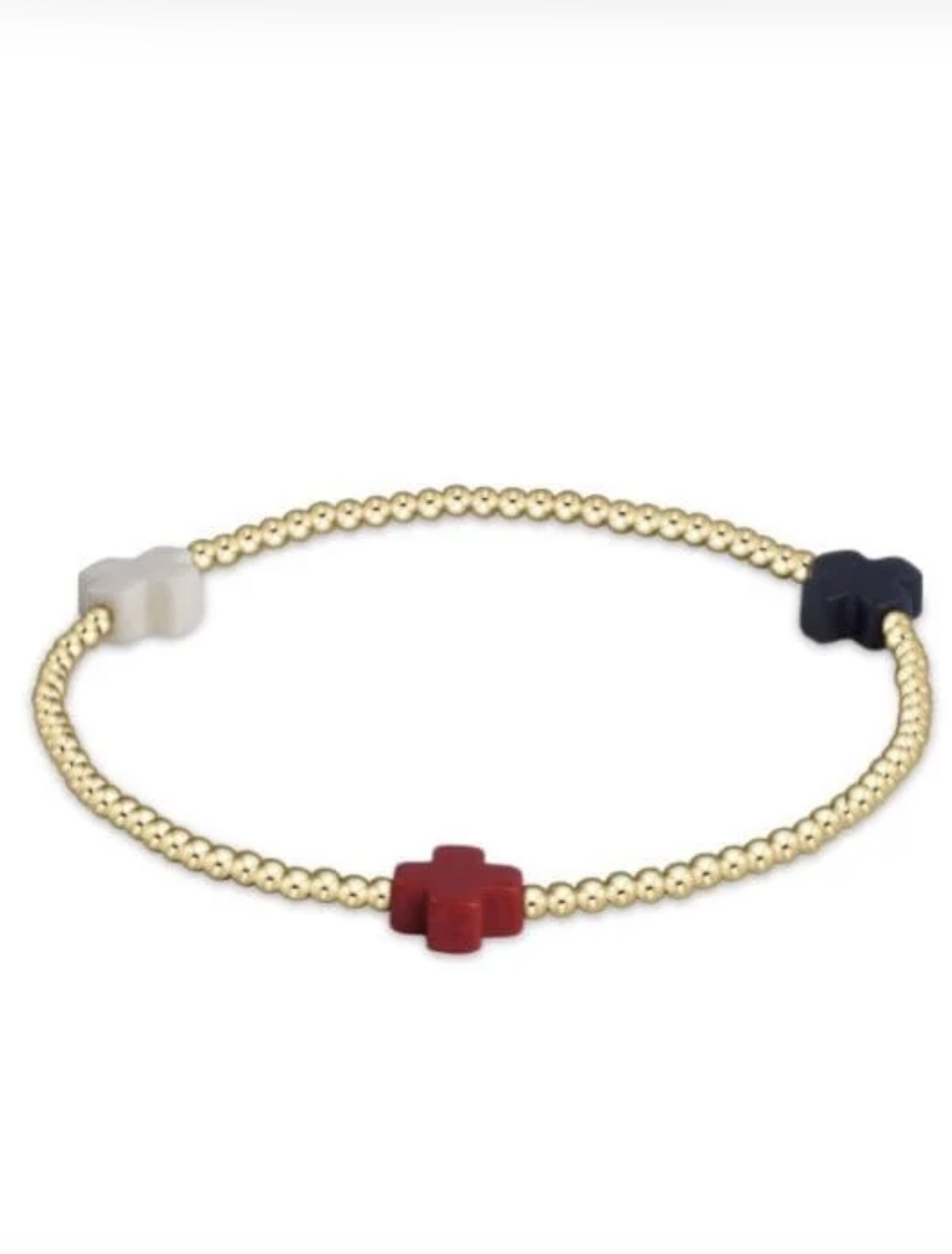 E Newton Signature Cross 2mm Gold Bracelet Firecracker