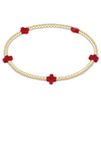 E Newton Signature Cross Small 2mm Gold Bracelet Red