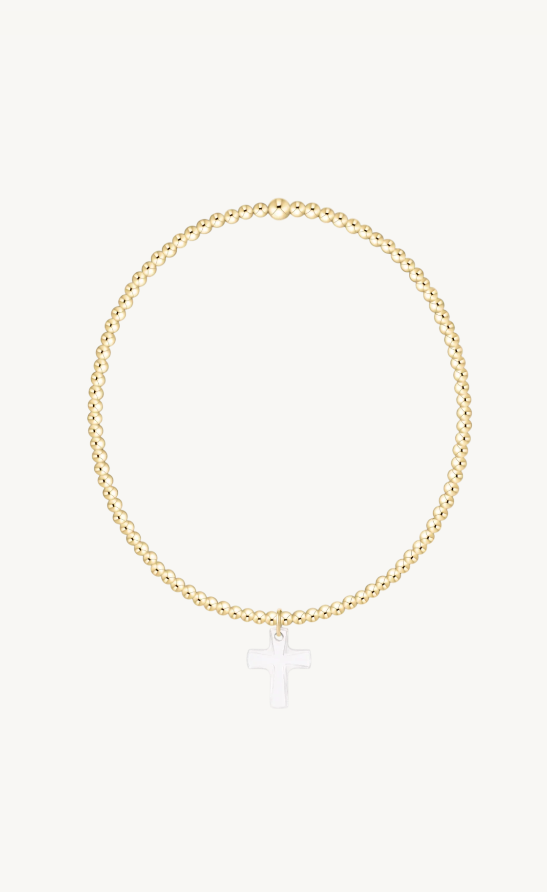 E Newton Classic Gold 2mm Bracelet Blessed Crystal Charm