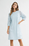 Joh Ariana Dress w Lace & Flowers Sky Blue