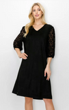 Joh Angie Suede Dress Black