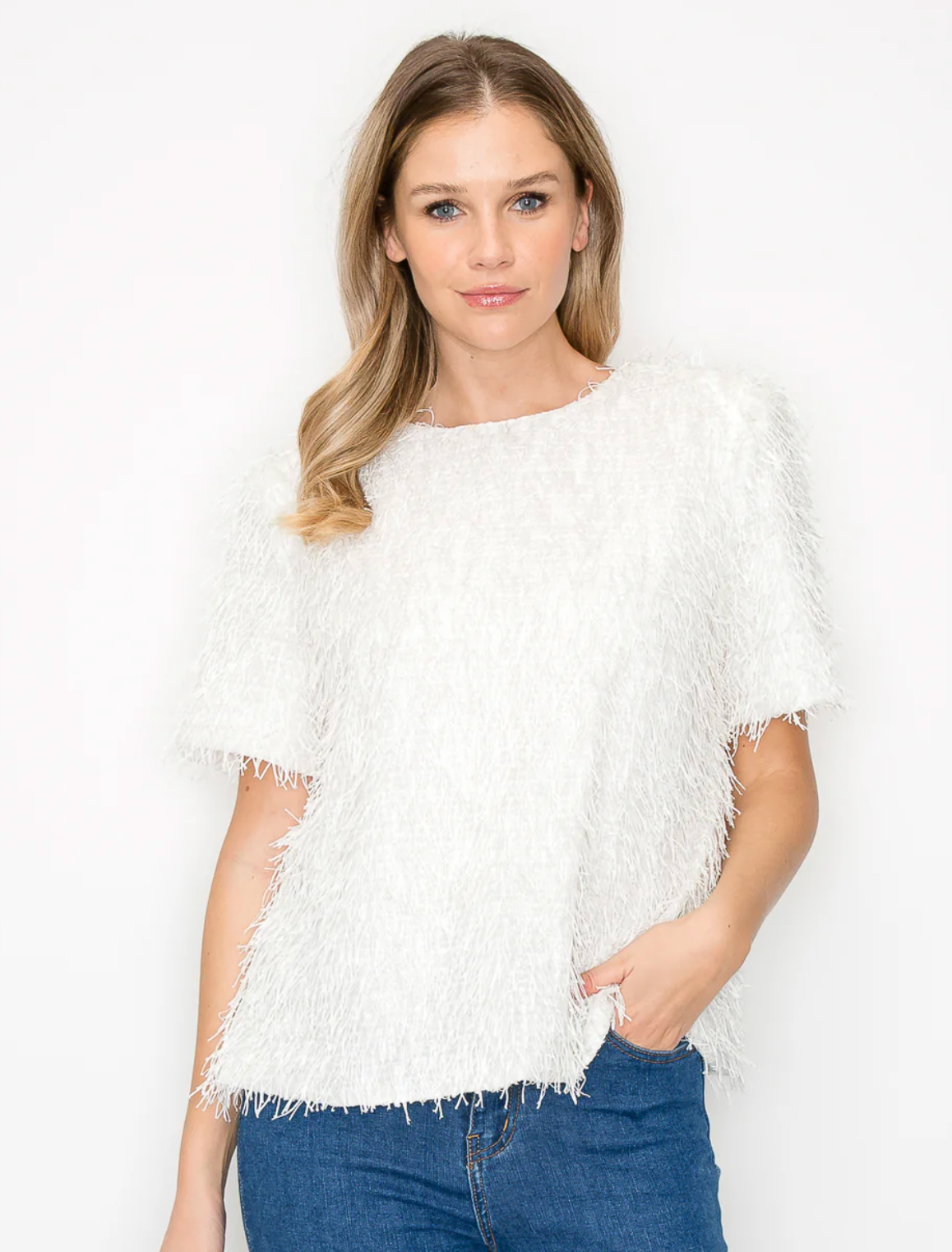 Joh Winnae Eyelash Top White