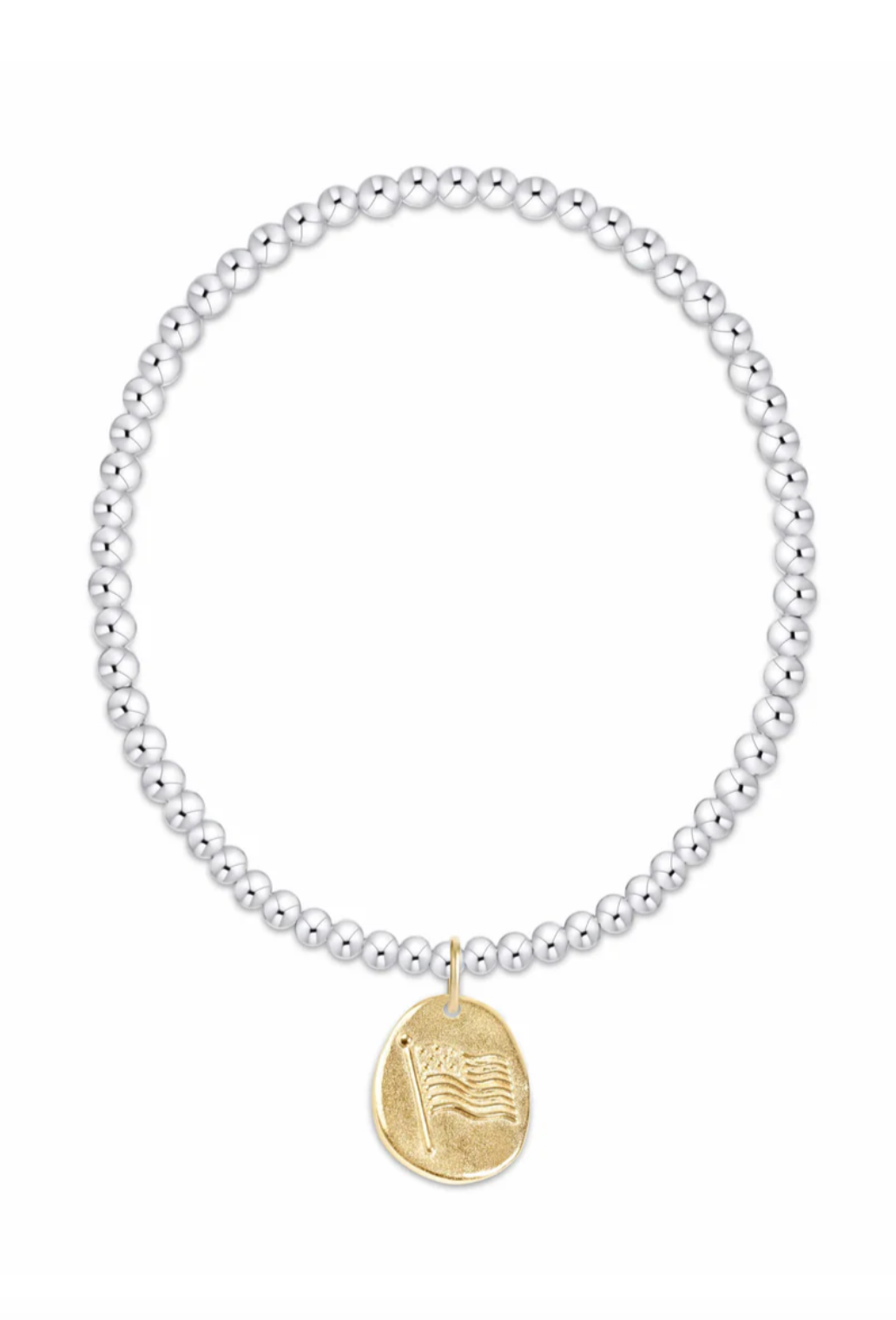 E Newton Classic Mixed Metal 3mm Inspire America Gold Disc Bracelet