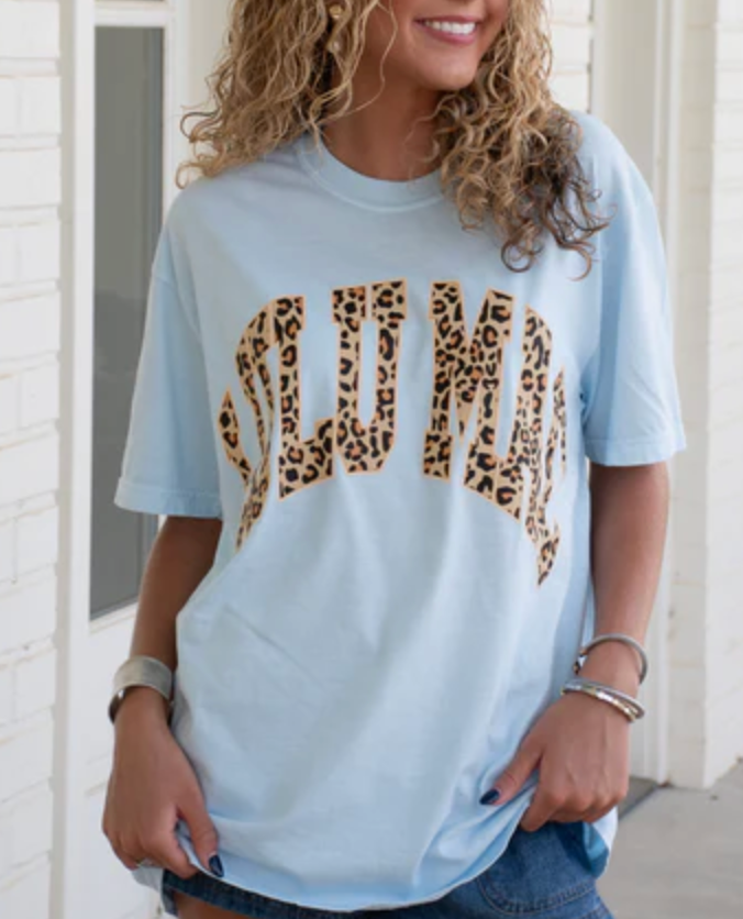 Lulu Mac Leopard Tee Chambray