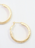 Caroline Hill Hammered Hoop Earrings Gold