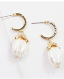 Caroline Hill Priscilla Pearl Earring Gold