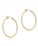 E Newton Round Gold 1.25" Hoop Earring Textured