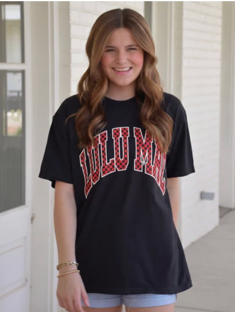 Lulu Mac Team Checked Tee Black/Red