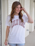 Lulu Mac Team Checked Tee White/Maroon