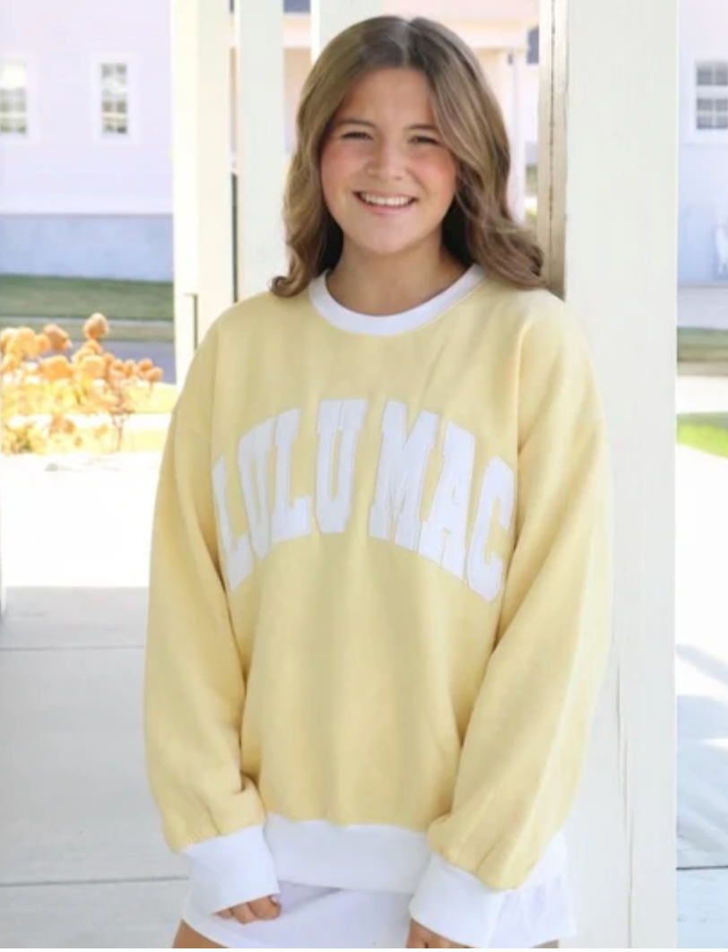 Lulu Mac Sweatshirt Block Stitch Yellow