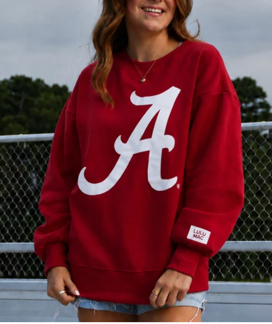 Lulu Mac Alabama Sweatshirt Crimson